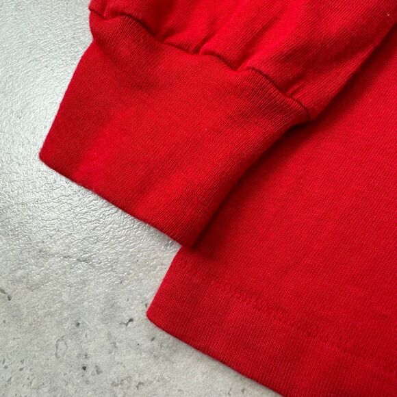 VINTAGE 80s Nike Just Do It Swoosh Logo Red Long Sleeve Size L USA - Picture 4 of 6